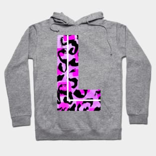 Letter L Watercolour Leopard Print Alphabet Hoodie